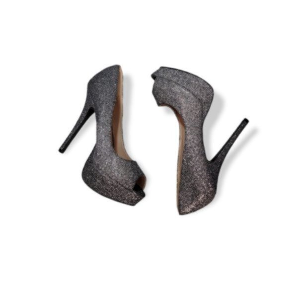 Zigi Soho Women's Shinning Silver Pewter Glitter Stiletto Pump Heels Size 10 - Picture 2 of 6